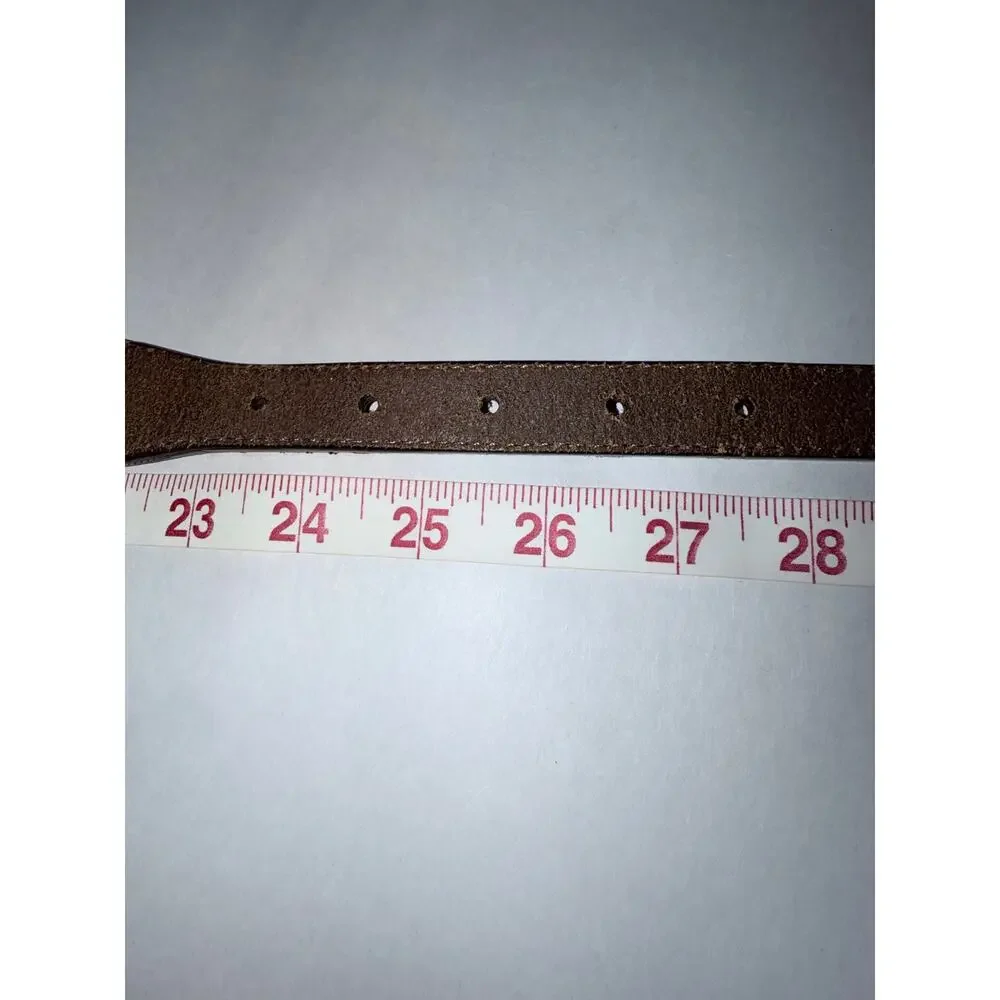 DDD 3D Belt tan leather with silver heart women’s belt western 24 - 28 inches